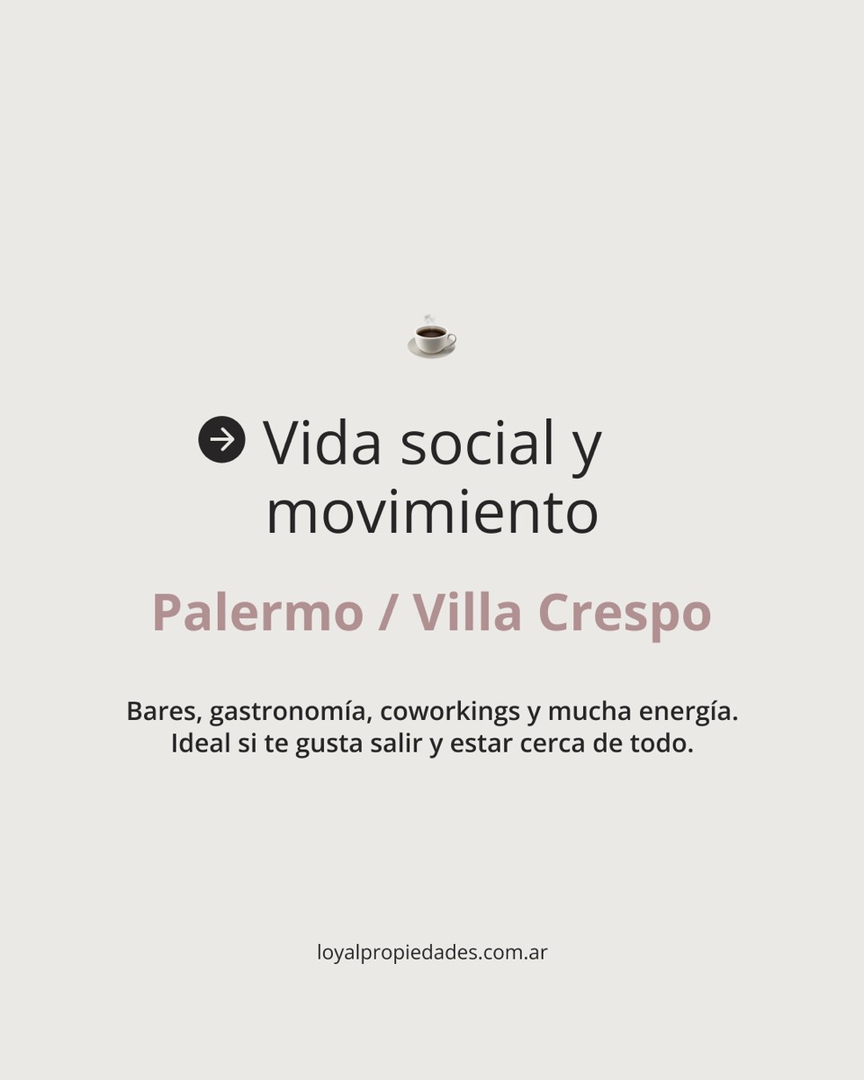 Vida social y movimiento Palermo Villa Crespo